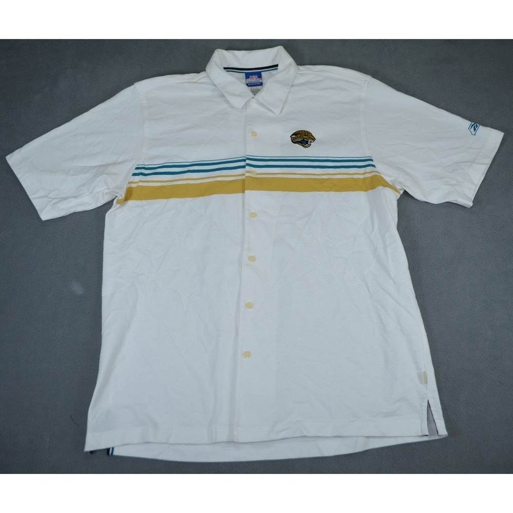 Reebok NFL Team Apparel Jacksonville Jaguars S/S Button Up Mens M Vintage Y2K
